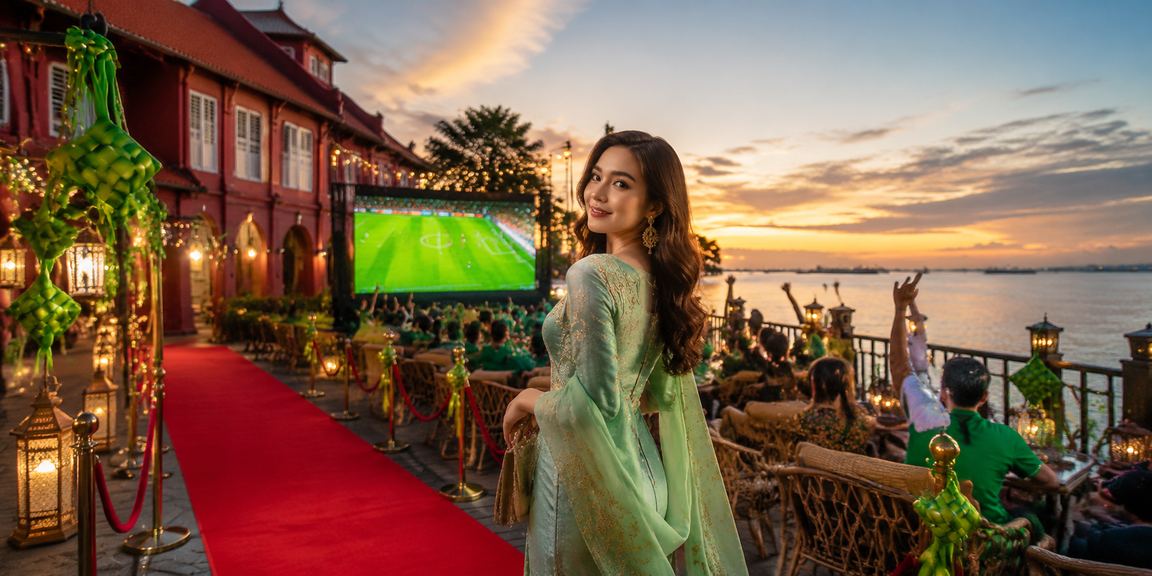 Pertaruhan bola sepak suasana Hari Raya di Melaka dengan elemen budaya tempatan